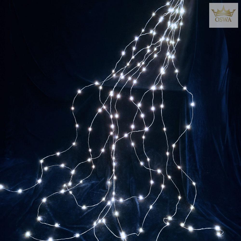 LED švieselių girlianda ant sidabrinių vielučių, 200 LED, 10x2 m, šaltai balta, IP44 - Image 3