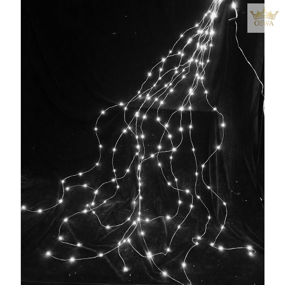 LED švieselių girlianda ant sidabrinių vielučių, 200 LED, 10x2 m, šaltai balta, IP44 - Image 2