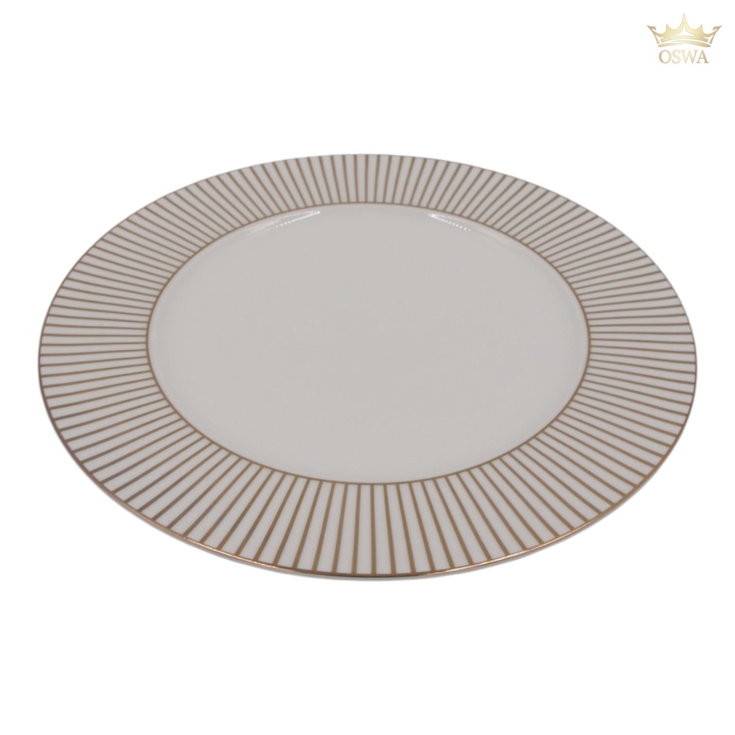 Keraminė lėkštė su auksinėmis linijomis, 27 cm - Image 2