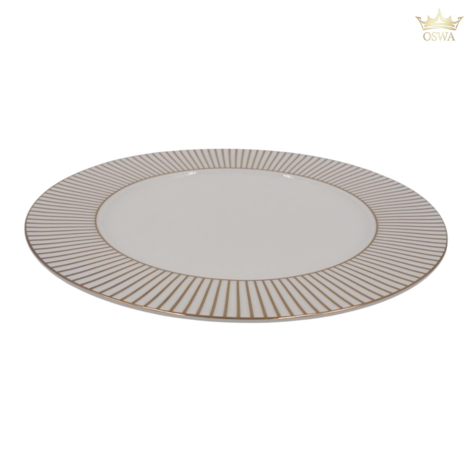 Keraminė lėkštė su auksinėmis linijomis, 27 cm - Image 3