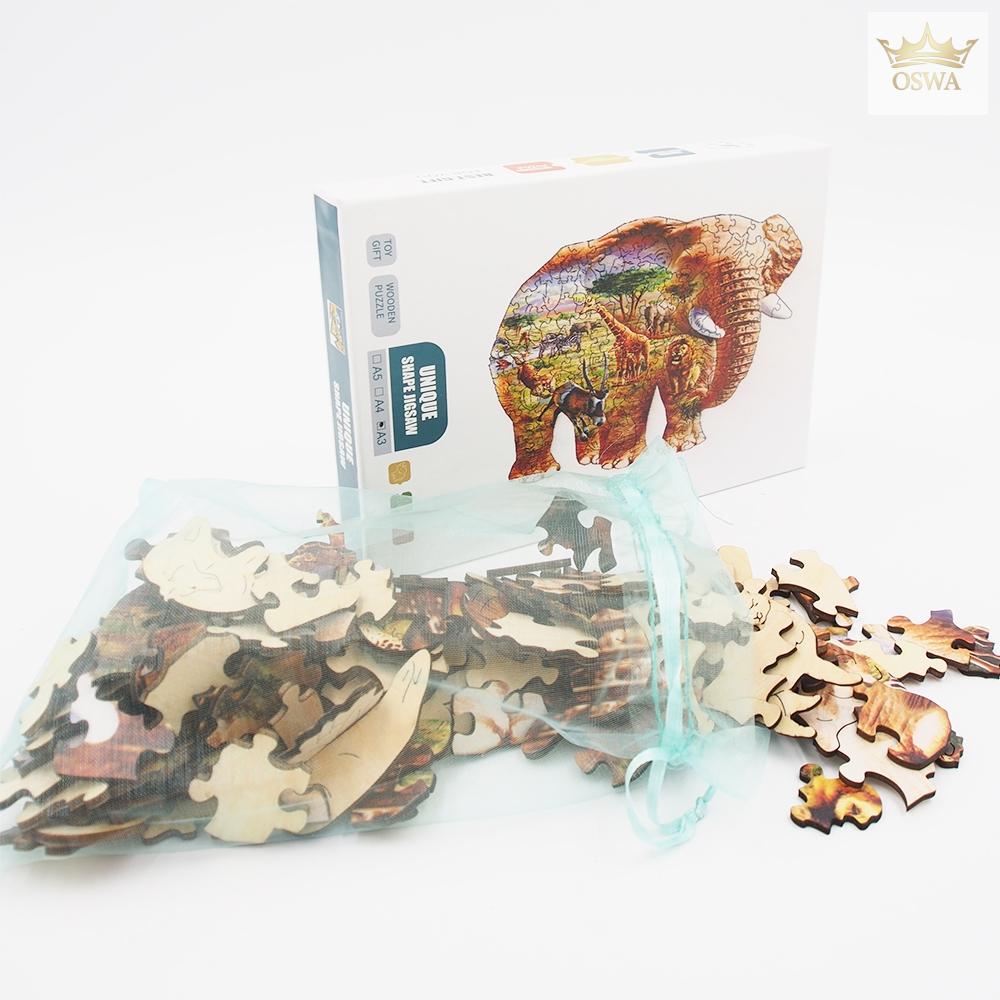Medinė Dėlionė "Dramblys" - Image 3