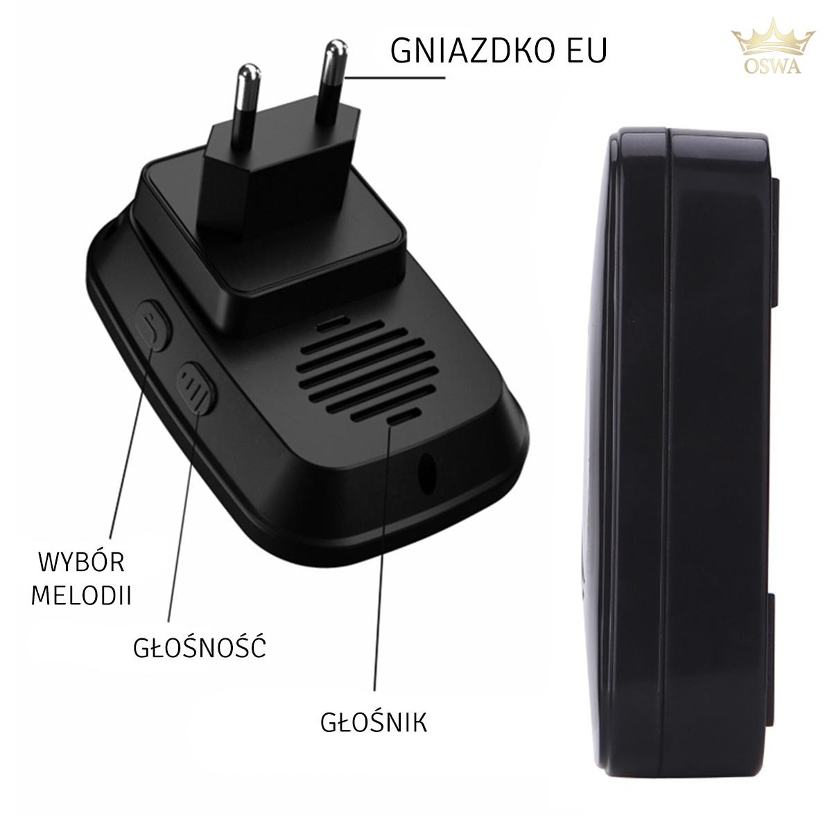 Modernus belaidis durų skambutis juodas - Image 3