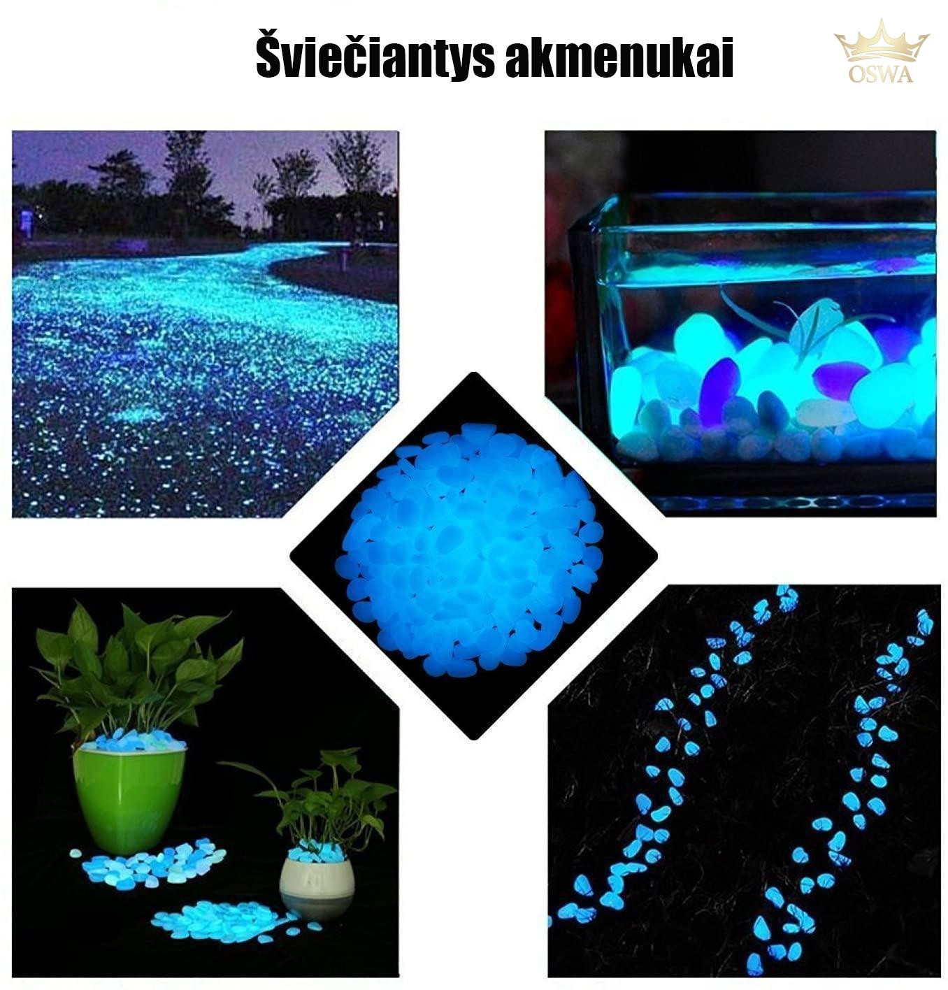 Naktį šviečiantys akmenukai (mėlyna) - Image 2