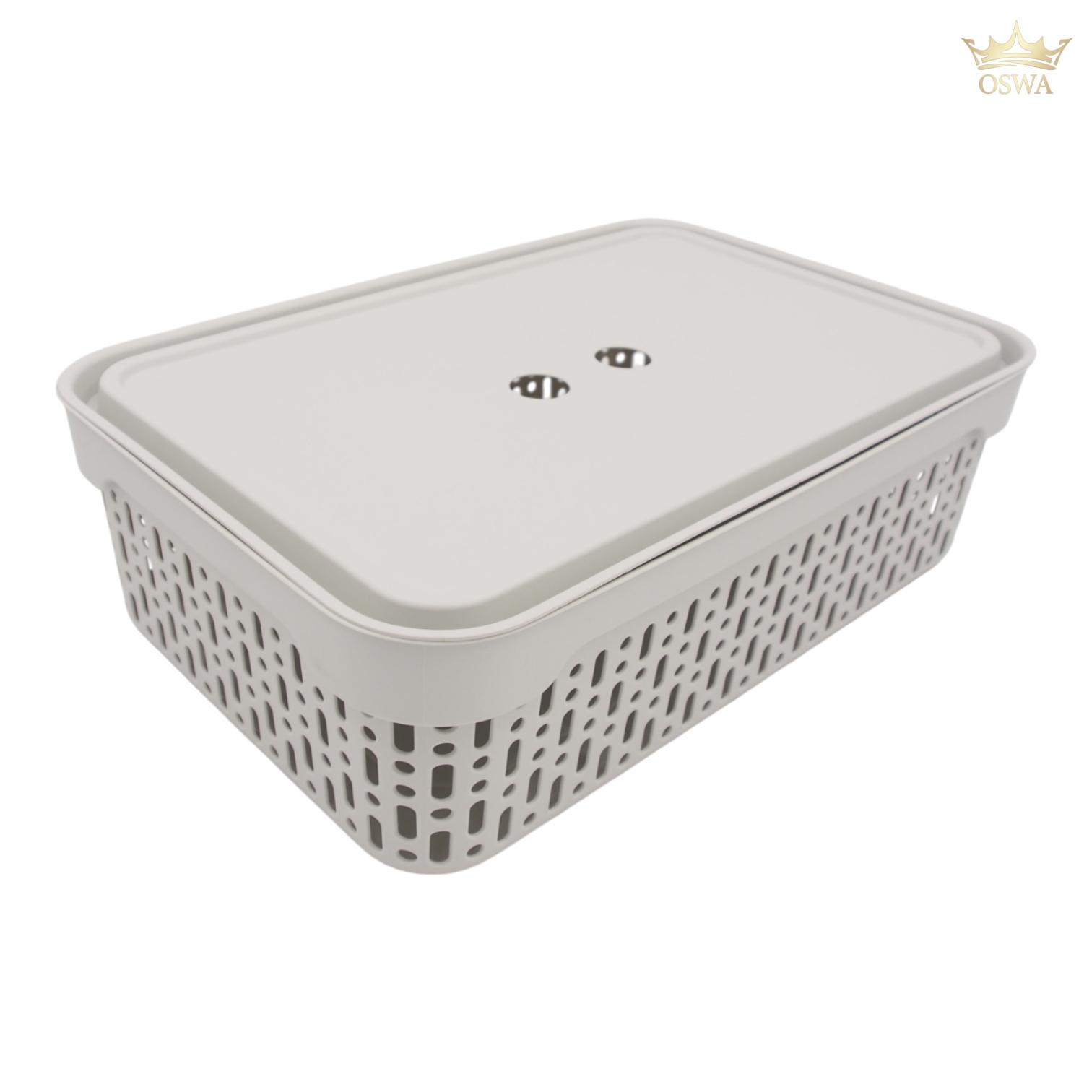 Plastikinė dėžė su dangčiu 40×30×13 cm BALTA - Image 2
