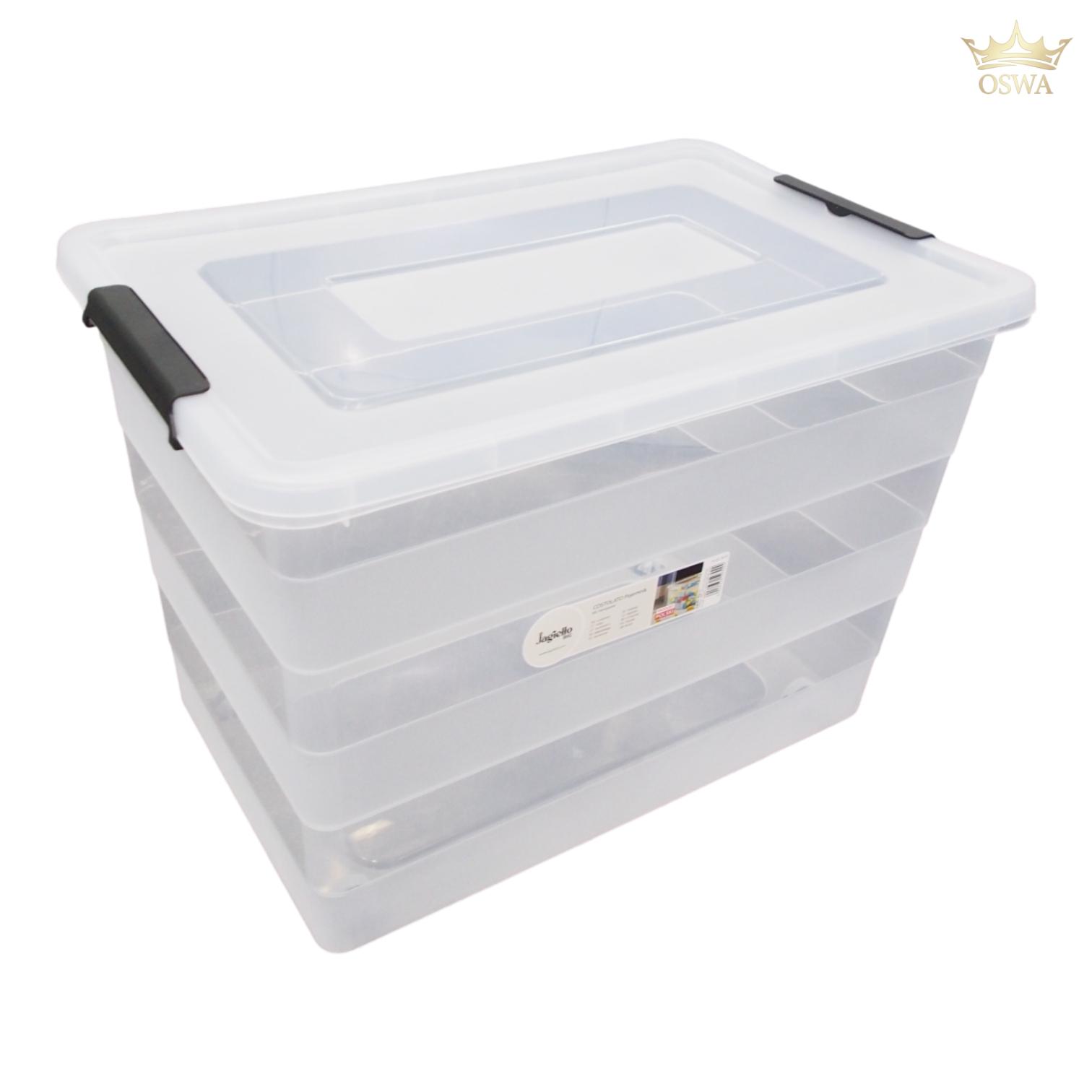 Plastikinė dėžė su dangčiu 55 L (59×39×34 cm) - Image 2
