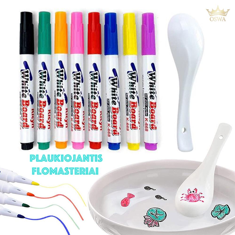 Plaukiojantys flomasteriai 11vnt. BROKAS - Image 2