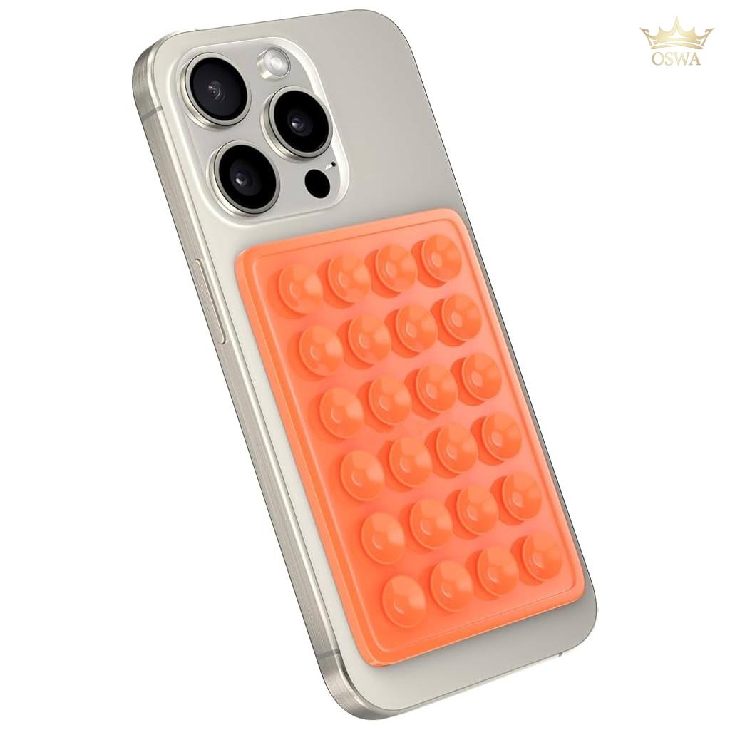 Silikoninė lipni plokštelė telefonui ORANŽINĖ - Image 2