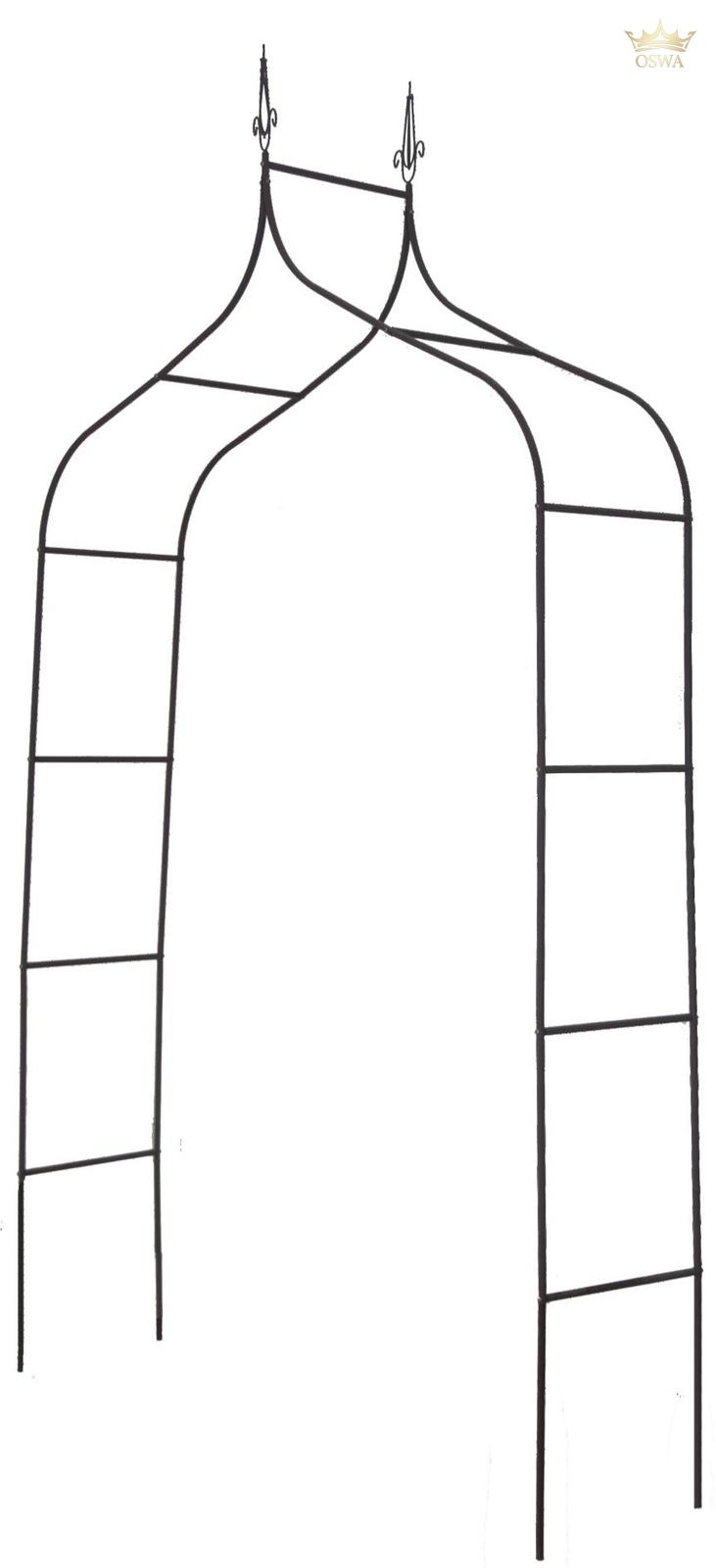 Sodo pergola augalams 150 × 37 × 240 cm, metalinė, juoda - Image 3