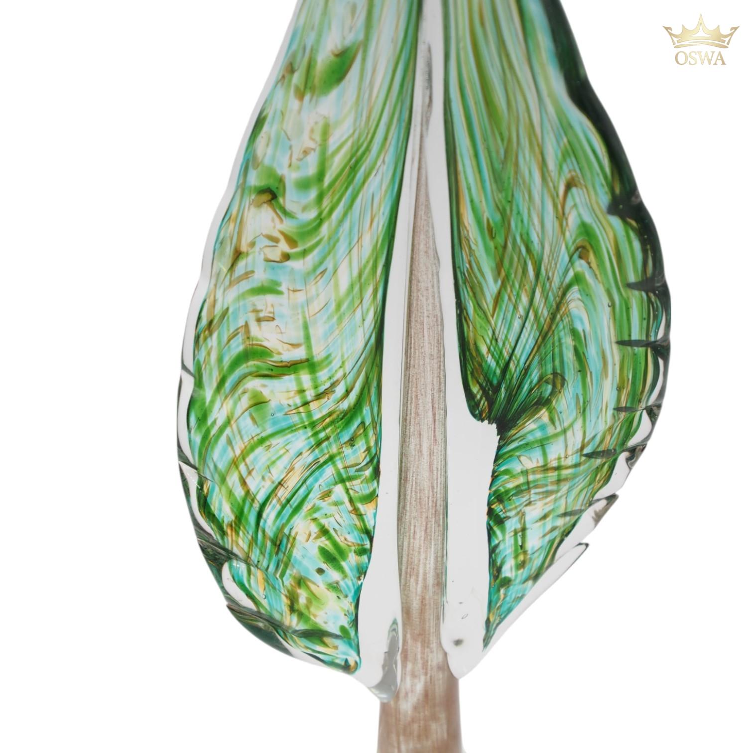 Stiklinė dekoracija „Lapas“, 12×7×32.5 cm Žalias - Image 3