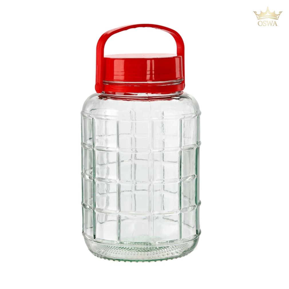 Stiklinis universalus stiklainis 2 L su plastikiniu dangteliu - Image 3