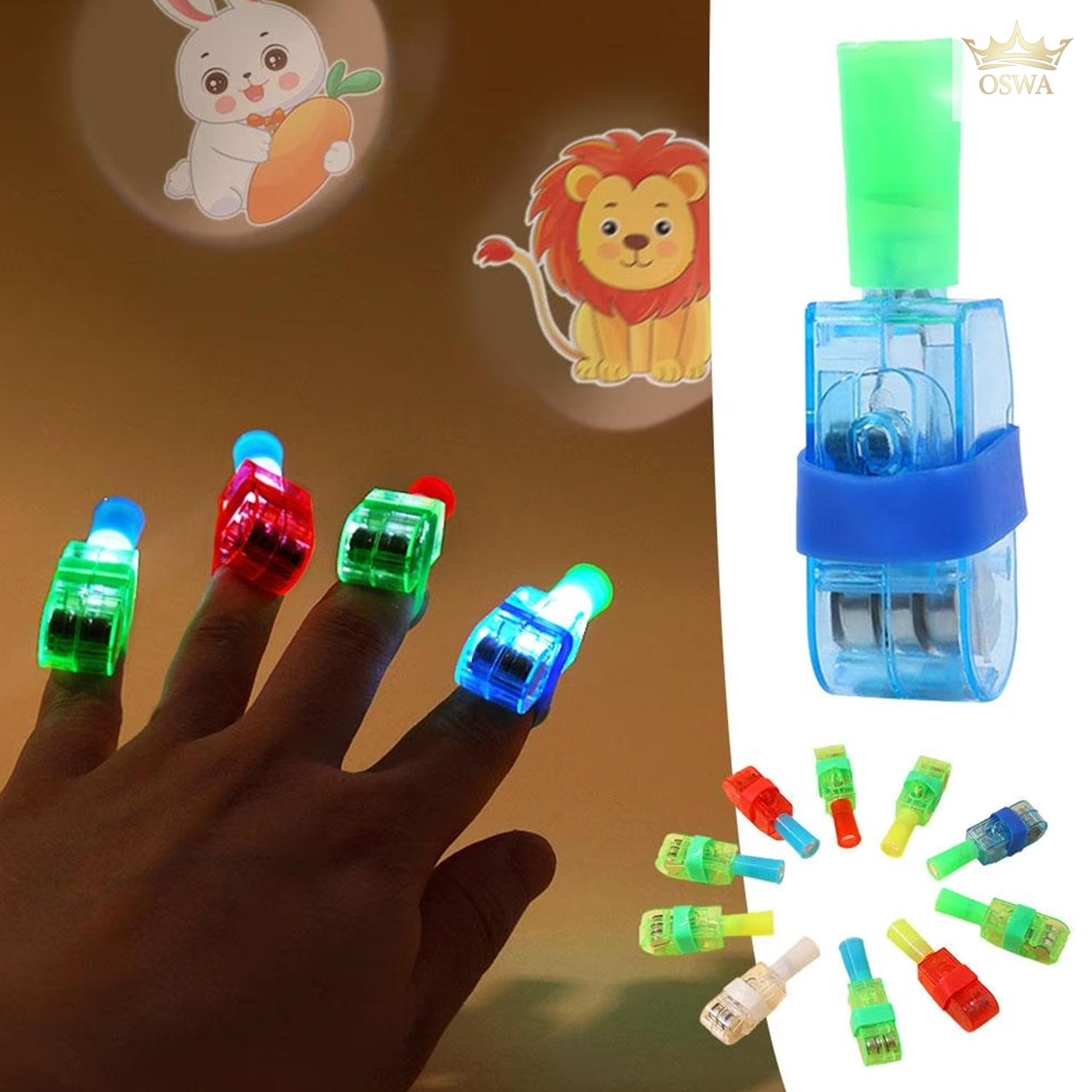 Šviečiantys LED pirštų žaislai vaikams – 10 vnt. rinkinys - Image 2
