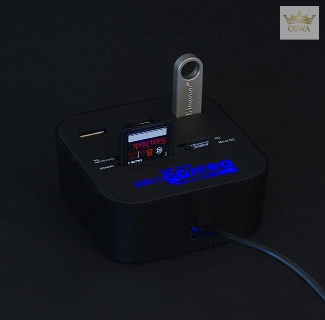 USB šakotuvas su kortelių skaitytuvu - Image 3