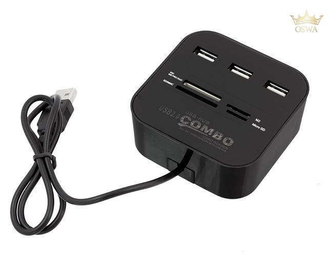 USB šakotuvas su kortelių skaitytuvu - Image 2