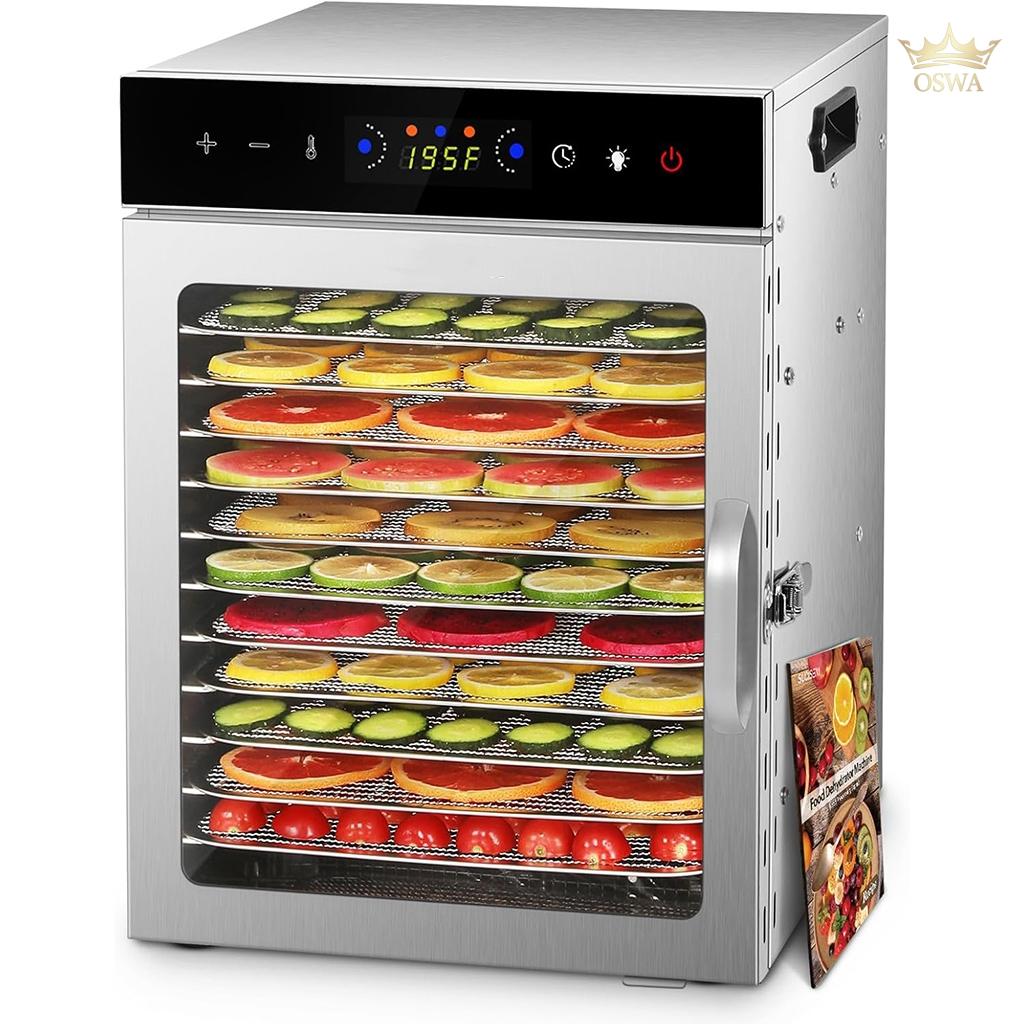 Vaisių ir maisto džiovyklė 800 W, 12 padėklų, nerūdijančio plieno korpusas - Image 2