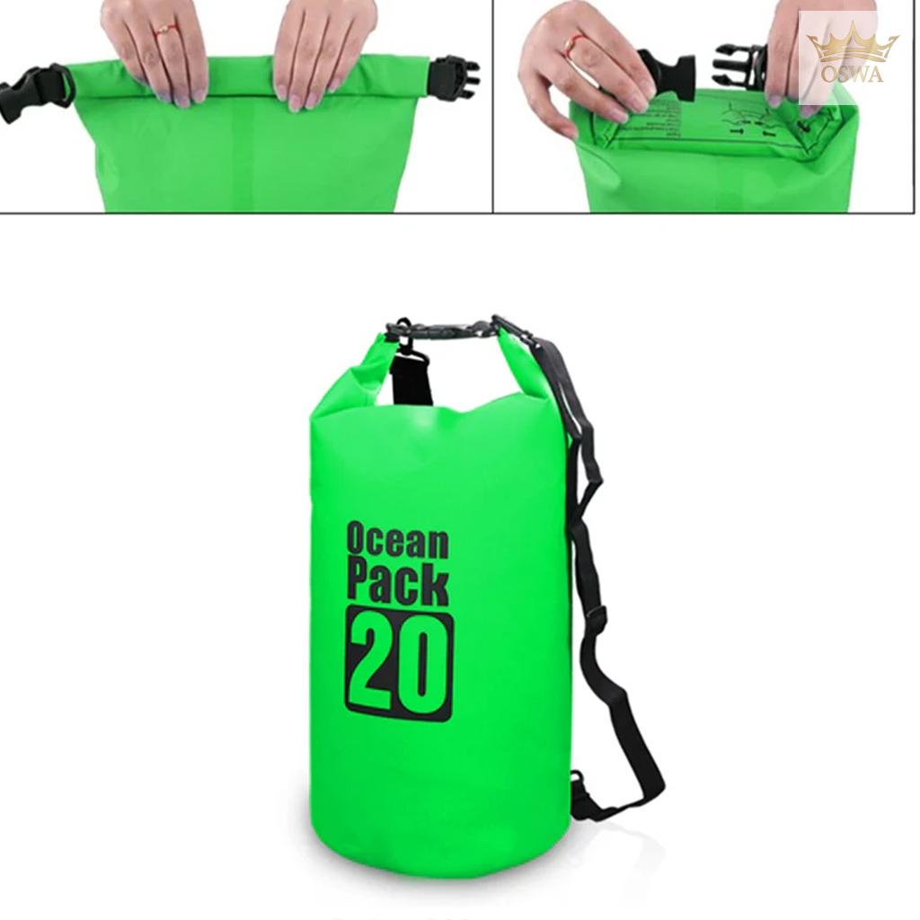 Vandeniui atspari kuprinė / maišas 20L Žalias - Image 3